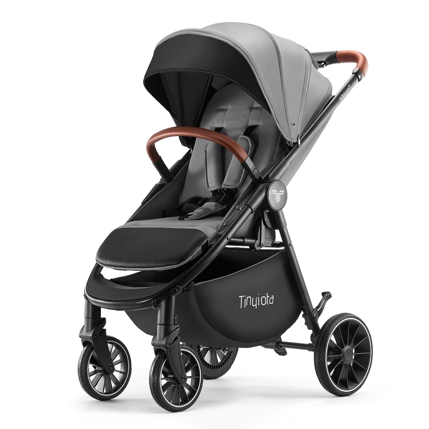 Tinyiota Baby Stroller, 14" Extra-Wide Seat, UPF 50+ Canopy, All-Terrain