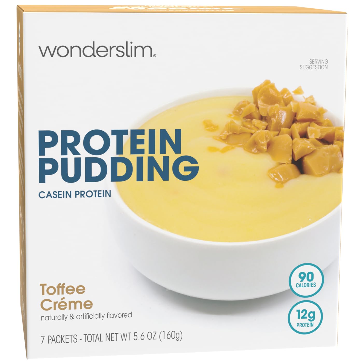 WonderSlim Protein Pudding, Toffee Cream, Gluten Free, Low Carb (7ct)