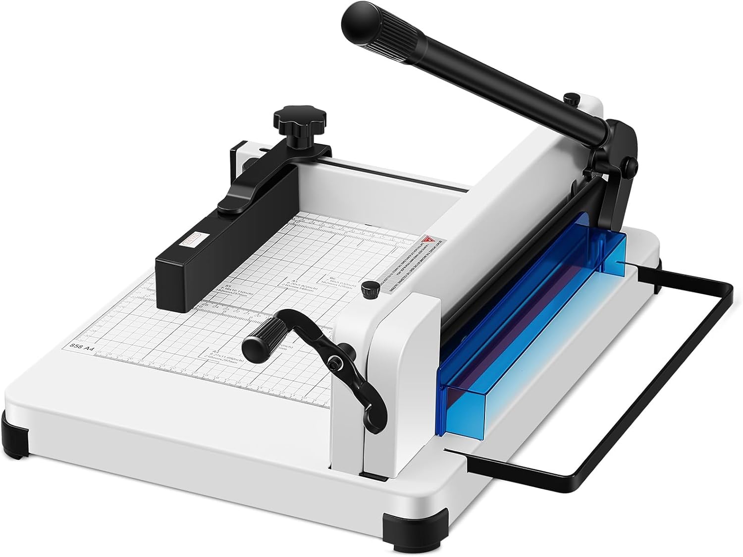 Threlaco 12 Inch A4 Heavy Duty Guillotine Paper Cutter 400 Sheet Capacity Stack Paper Trimmer Steel Paper Slicer with Metal Base for Cards Leather Office Home School, Beige