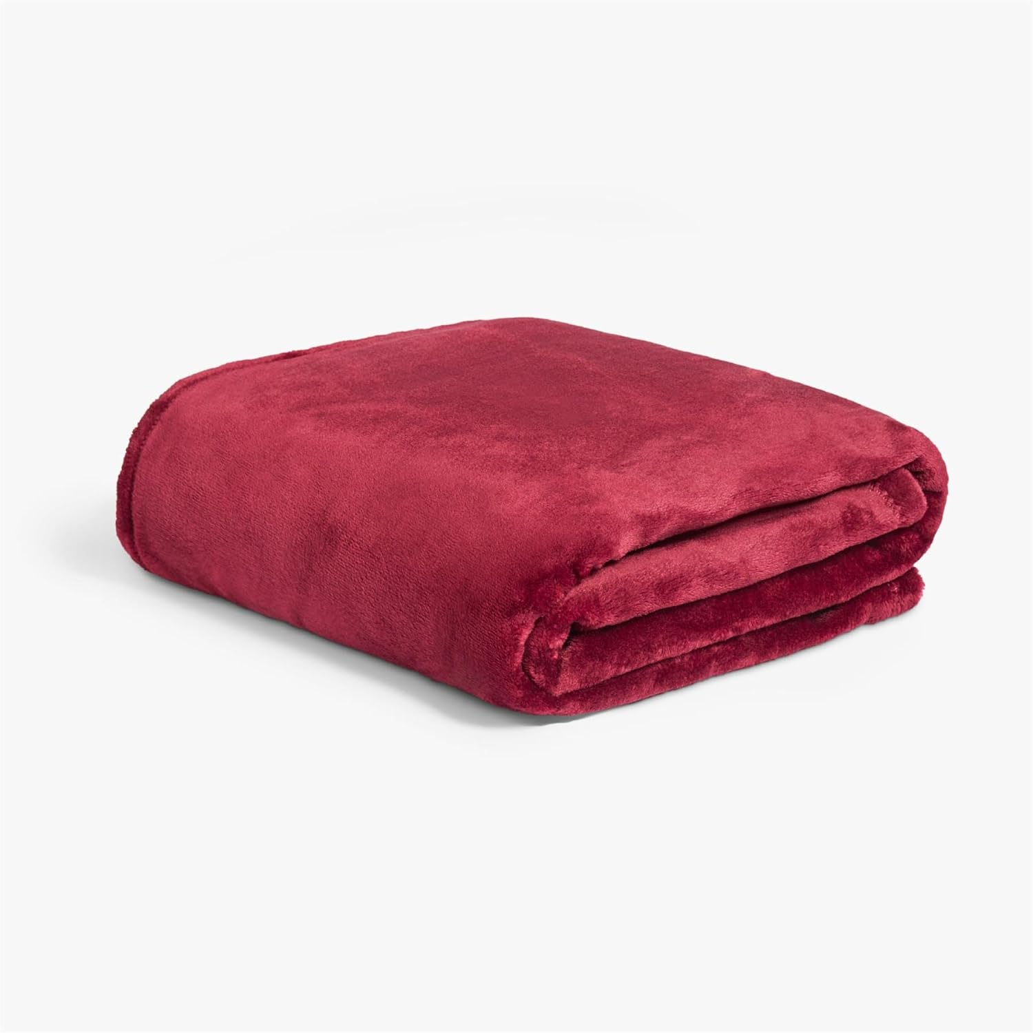 Brentfords Fleece Blanket for Bed, Ultra Soft Warm Cosy Fleece Throw Blanket for Sofa Lightweight Fluffy Throws for Sofas Large Single Bed Throw, Burgundy - 120 x 150cm