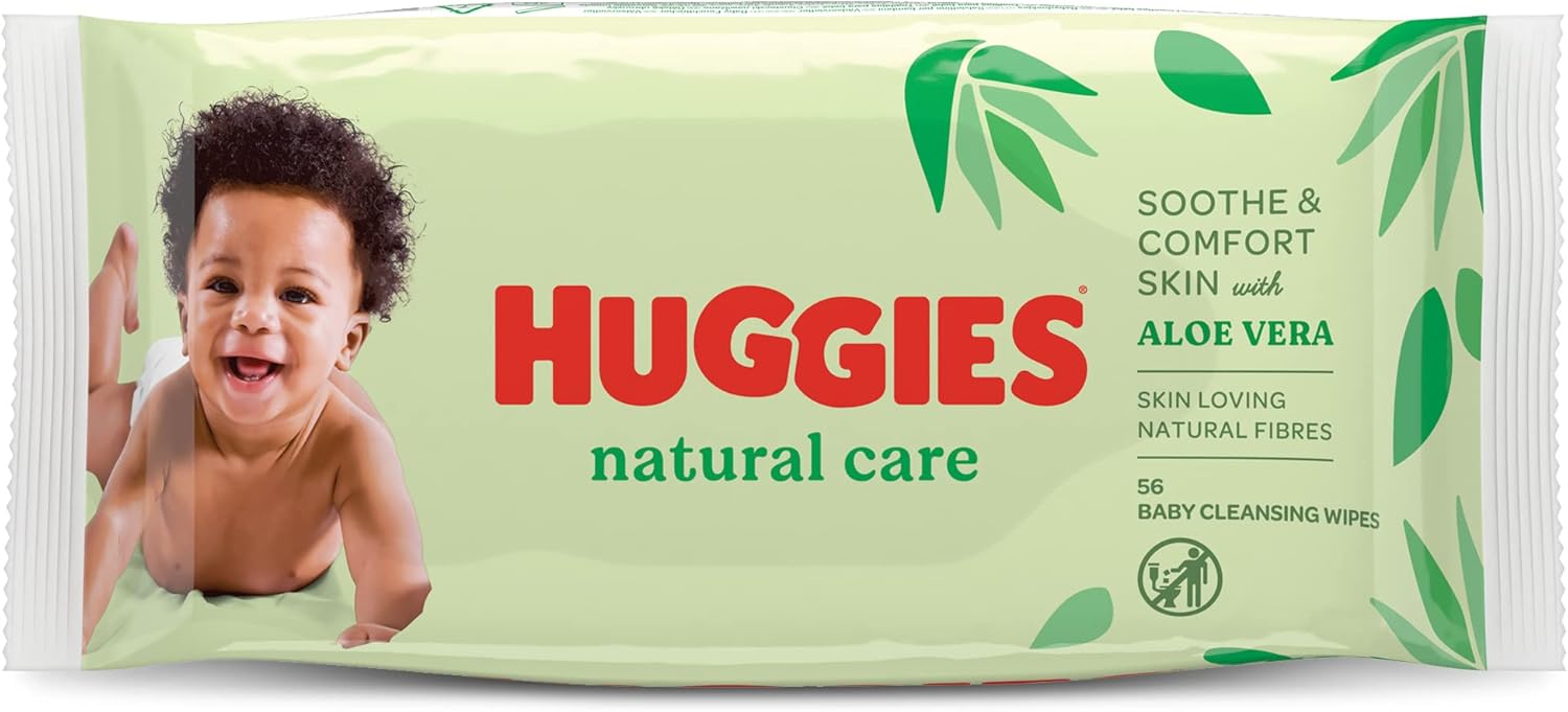 Baby Wipes Natural Care with Aloe Vera Huggies Wipes 56 Pc Kids