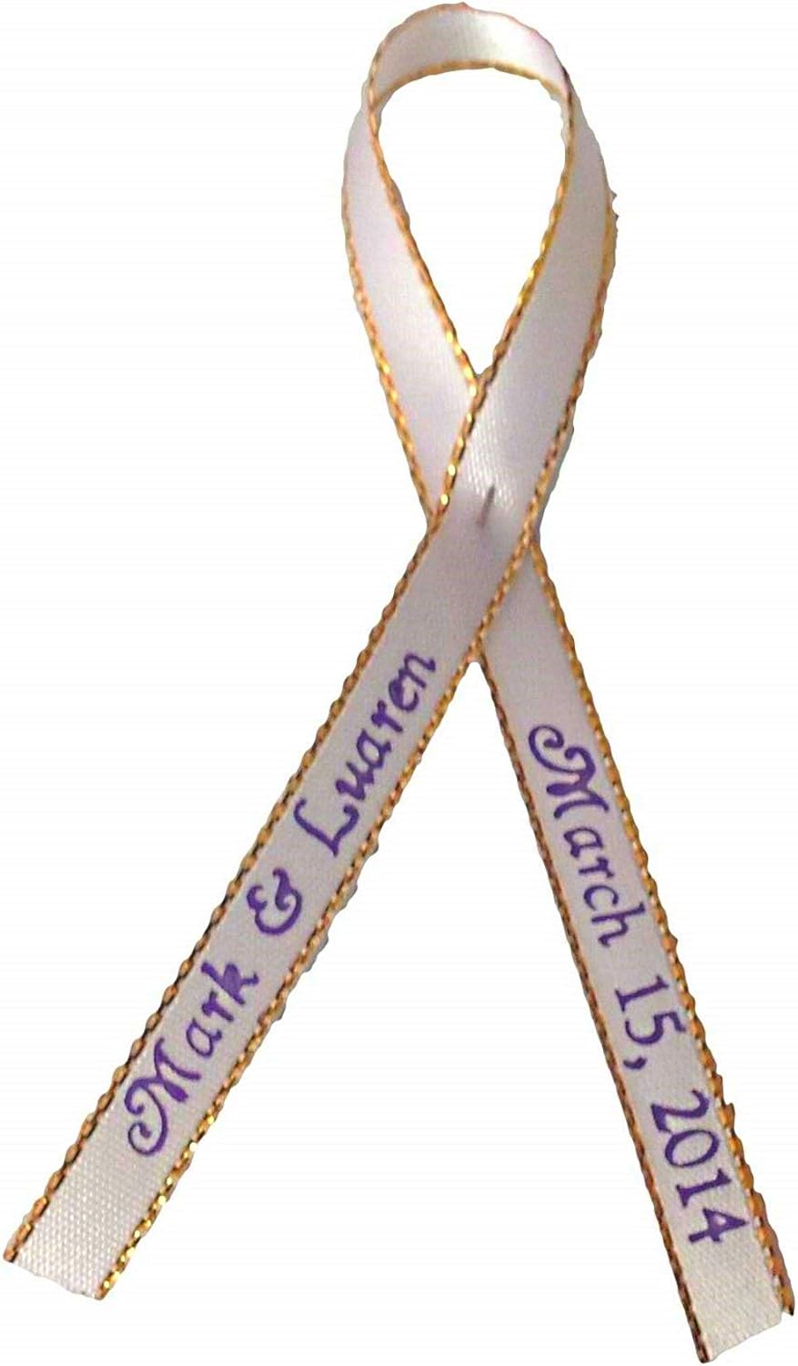 50 Party Favors Plus Personalized Gold Edge 3/8" Satin Ribbon for Wedding Baby Shower Favor
