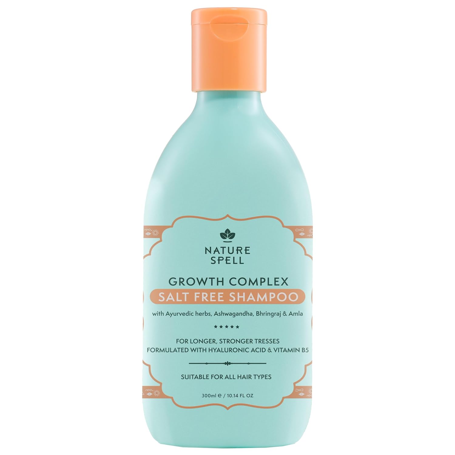 Nature Spell Hair Growth Complex Shampoo, Sulfate & Paraben Free, Nourishing & Strengthening, Infused with Hyaluronic Acid & Vitamin B5, For All Hair Types, Vegan, 10.14 fl oz