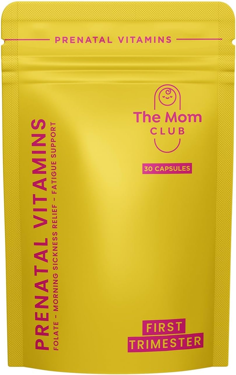 Pregnancy Vitamins for Women – 1st Trimester Prenatal Supplement with Folic Acid, Iron, B6 & Ginger – Morning Sickness Relief & Baby Development – 30 Vegan Capsules