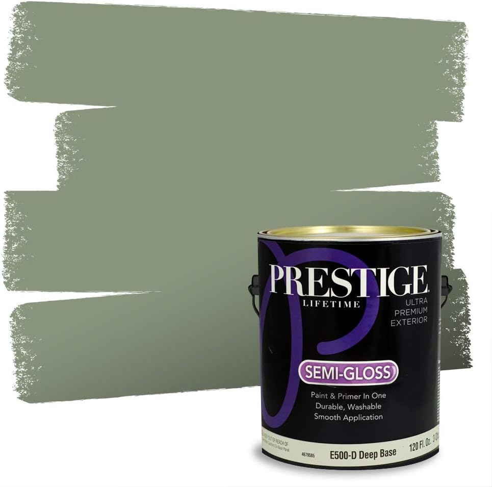 PRESTIGE Paints Exterior Paint and Primer in One, 1 Gallon, Semi-Gloss, Garden Sage