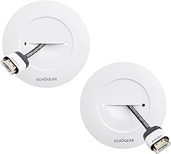 ECHOGEAR TV Cord Hider for Wall Mounted TV - Cable Management Kit Hides TV Wires Behind The Wall- Includes 2 Pass Throughs, Locking Brackets, and Hole Saw Drill Attachment (White)