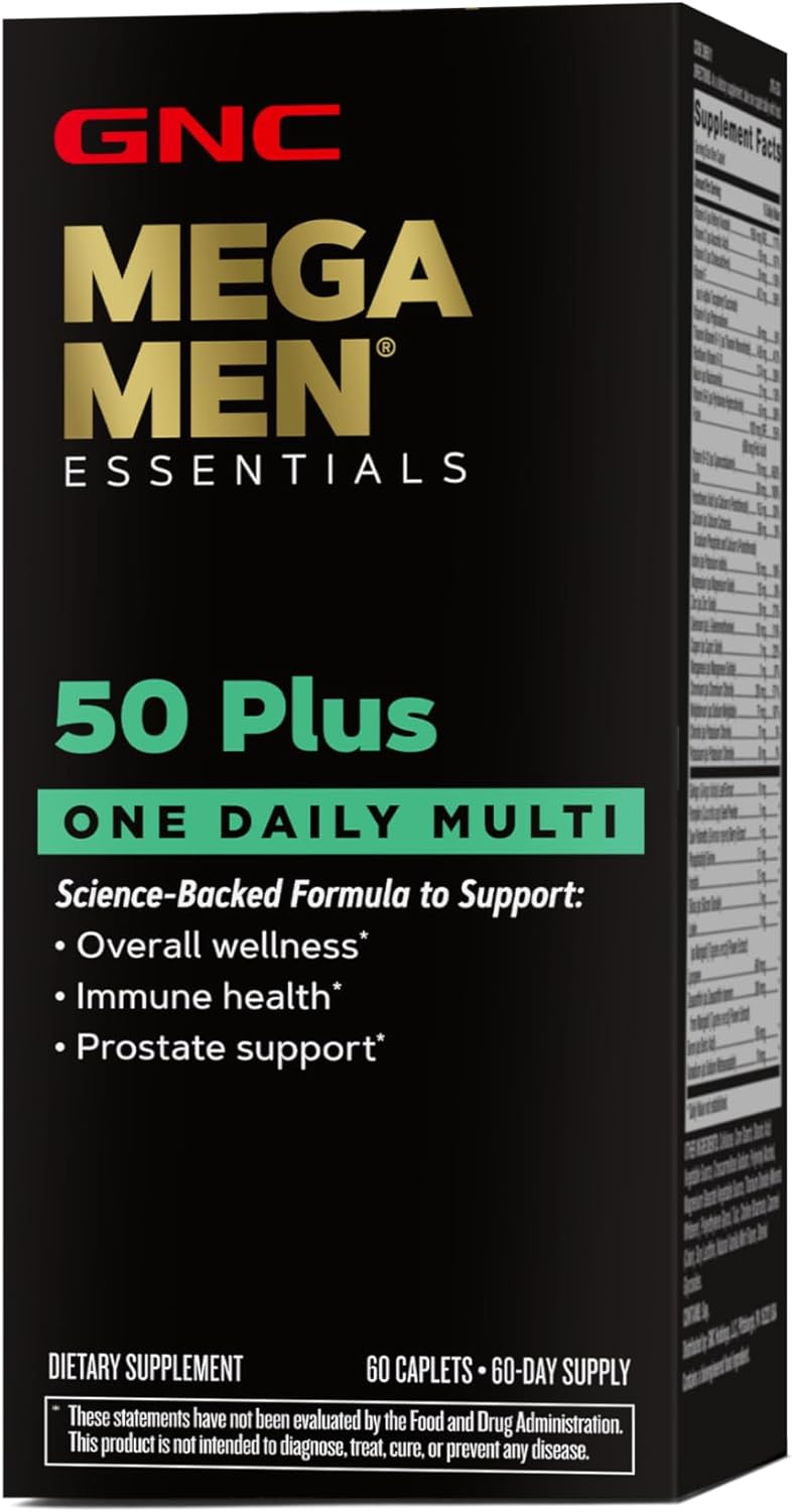 GNC Mega Men 50 Plus Multivitamin | Heart Health | Prostate and Circulatory Support | 1 Daily