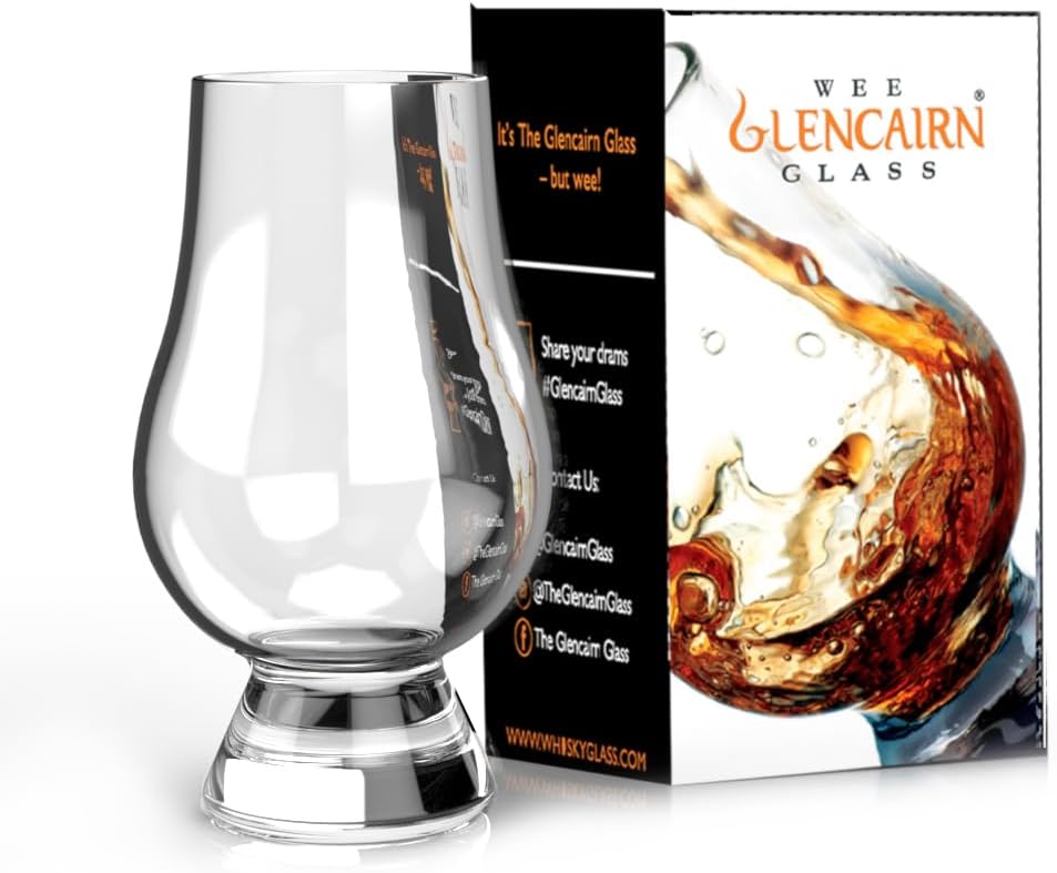 GLENCAIRN Wee Whisky Glass Set of 4 – Small, 70ml Mini Version of The Official Tasting Glass – Gift Boxed – Perfect for Scotch, Bourbon & Collectors