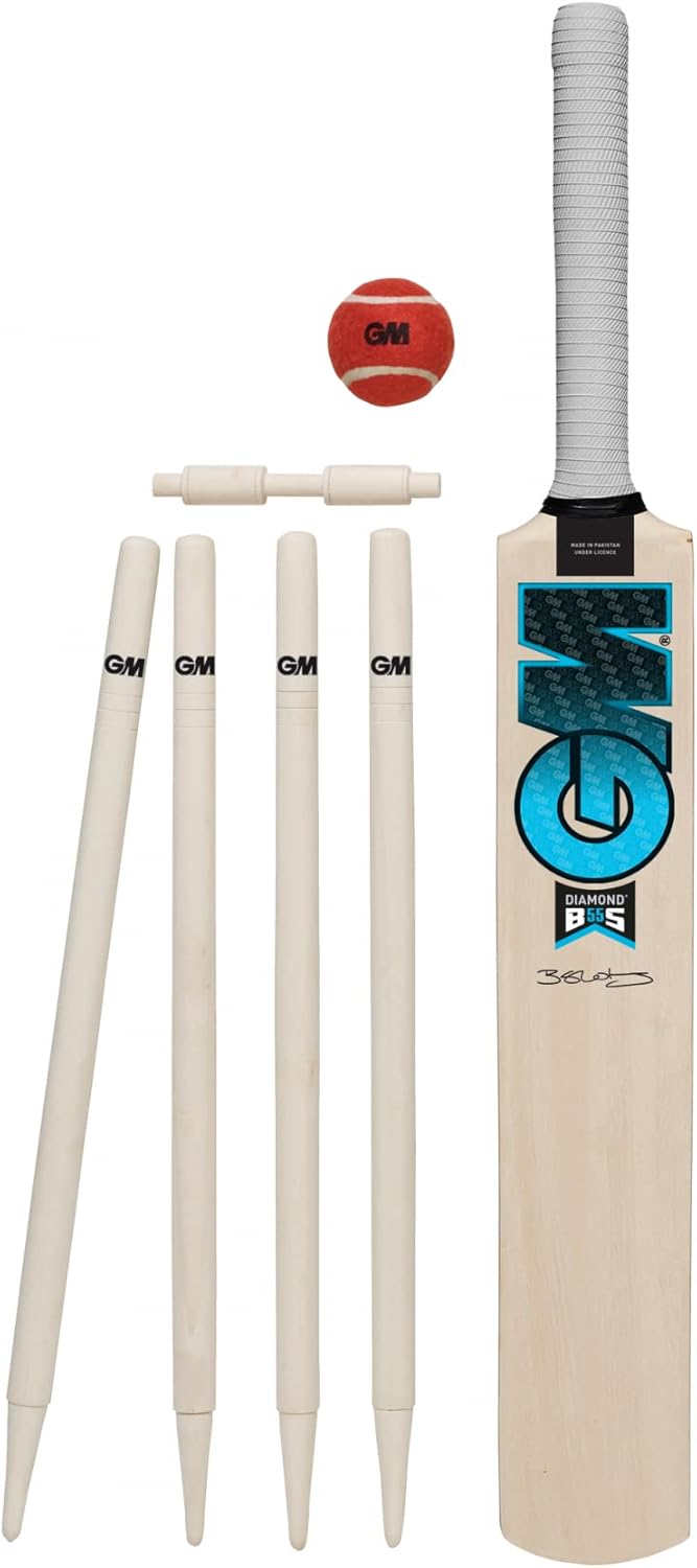 Gunn & Moore GM Cricket Unisex Beginner Child Diamond Cricket Set - Size 1(Bat, wickets, bails,Ball)