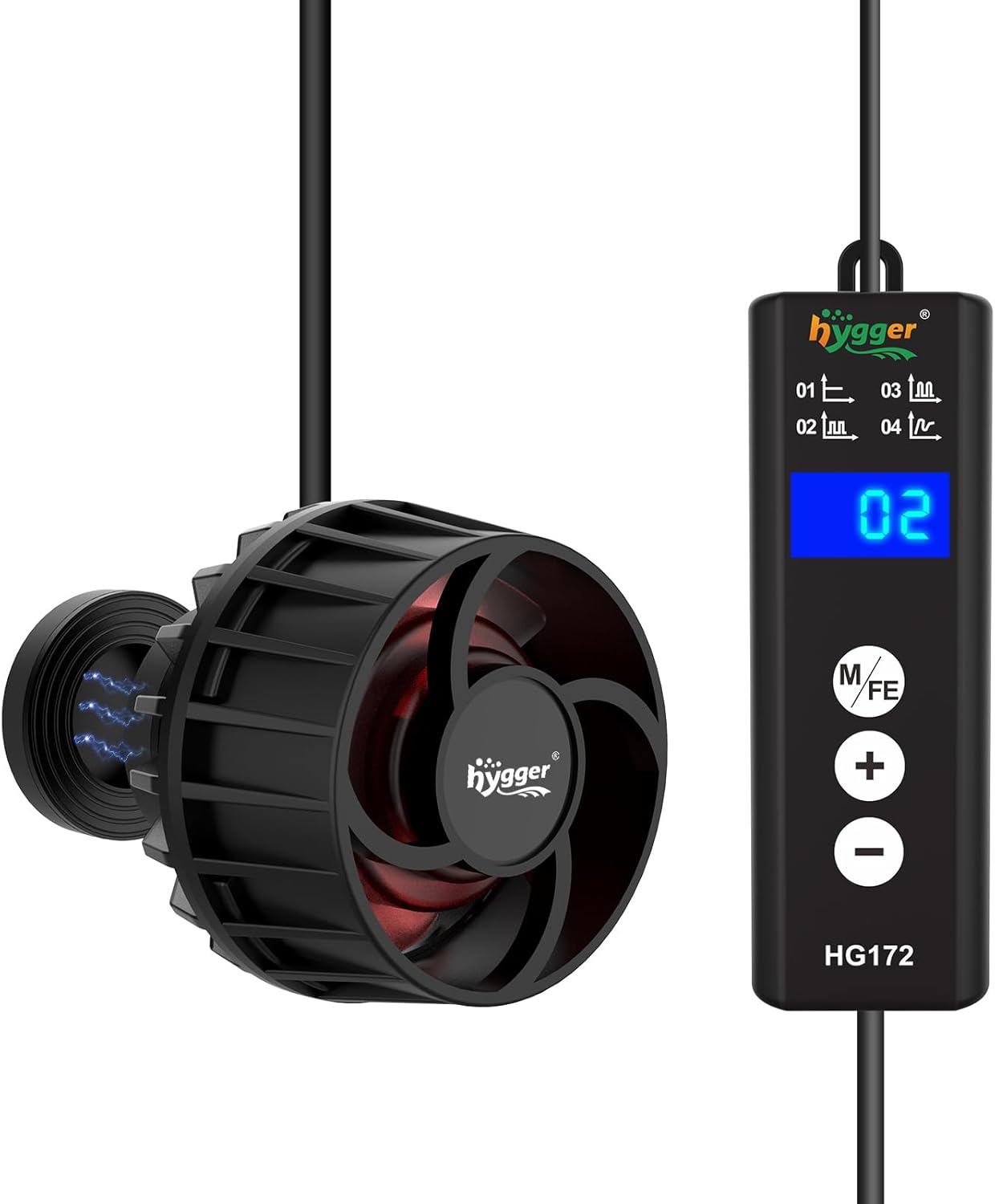 hygger DC Aquarium Wave Maker 3000LPH for 15-189L Fish Tank,6W Magnetic Powerhead Water Circulation Pump for Coral Reef and Freshwater,4 Wave Modes