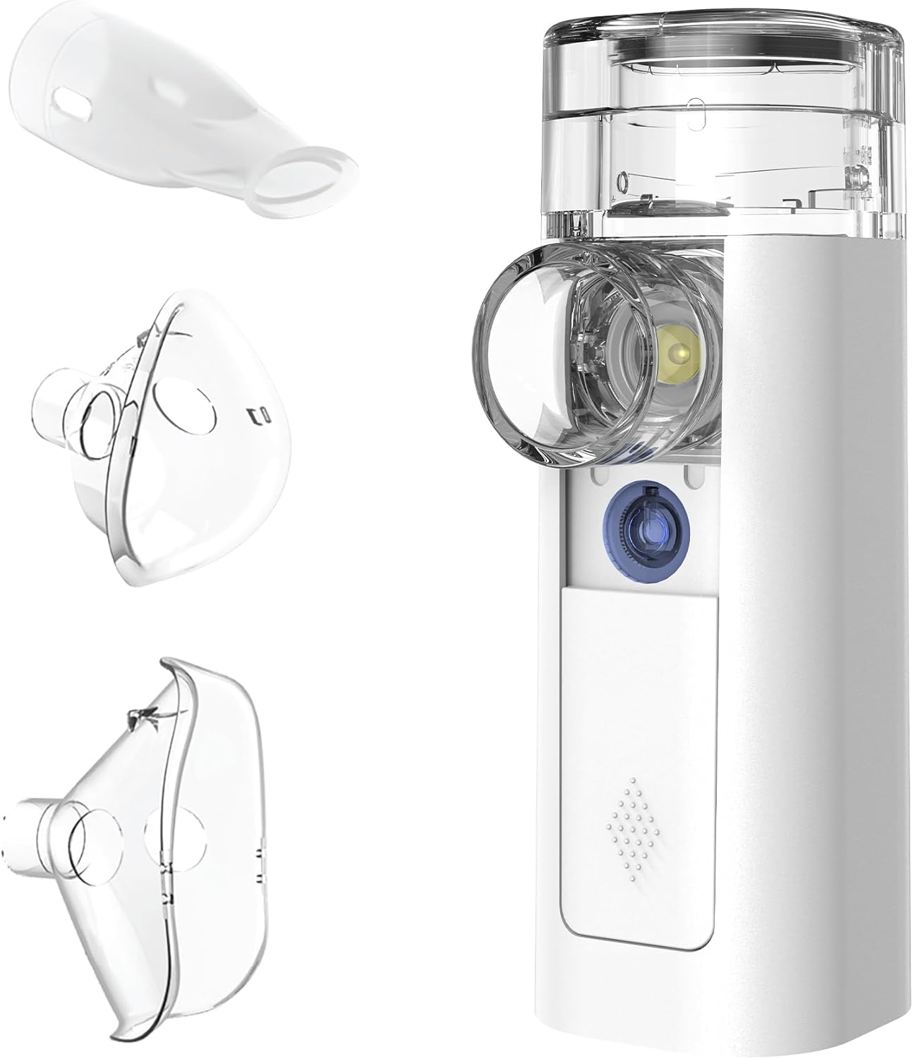 Mini Air 360+ distributed by OMRON | Portable Silent Inhaler Mesh Nebulizer for Adults & Children | Two mask Sizes and Mouthpiece Included | for Cough & Cold Relief | Rechargeable via Micro-USB