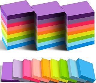 36 Pads Sticky Notes 1.5x2 in Post, 9 Bright Colors Mini Self-Stick Pads Bulk, 70 Sheets/Pad