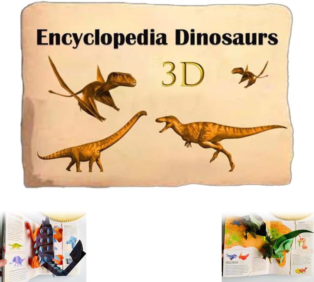 3D Encyclopedia Prehistorica Dinosaurs, Funny Interactive Pop-Up Dinos Book, Prehistoric Creatures Interesting Knowledge, Gift for Dinosaur Lovers