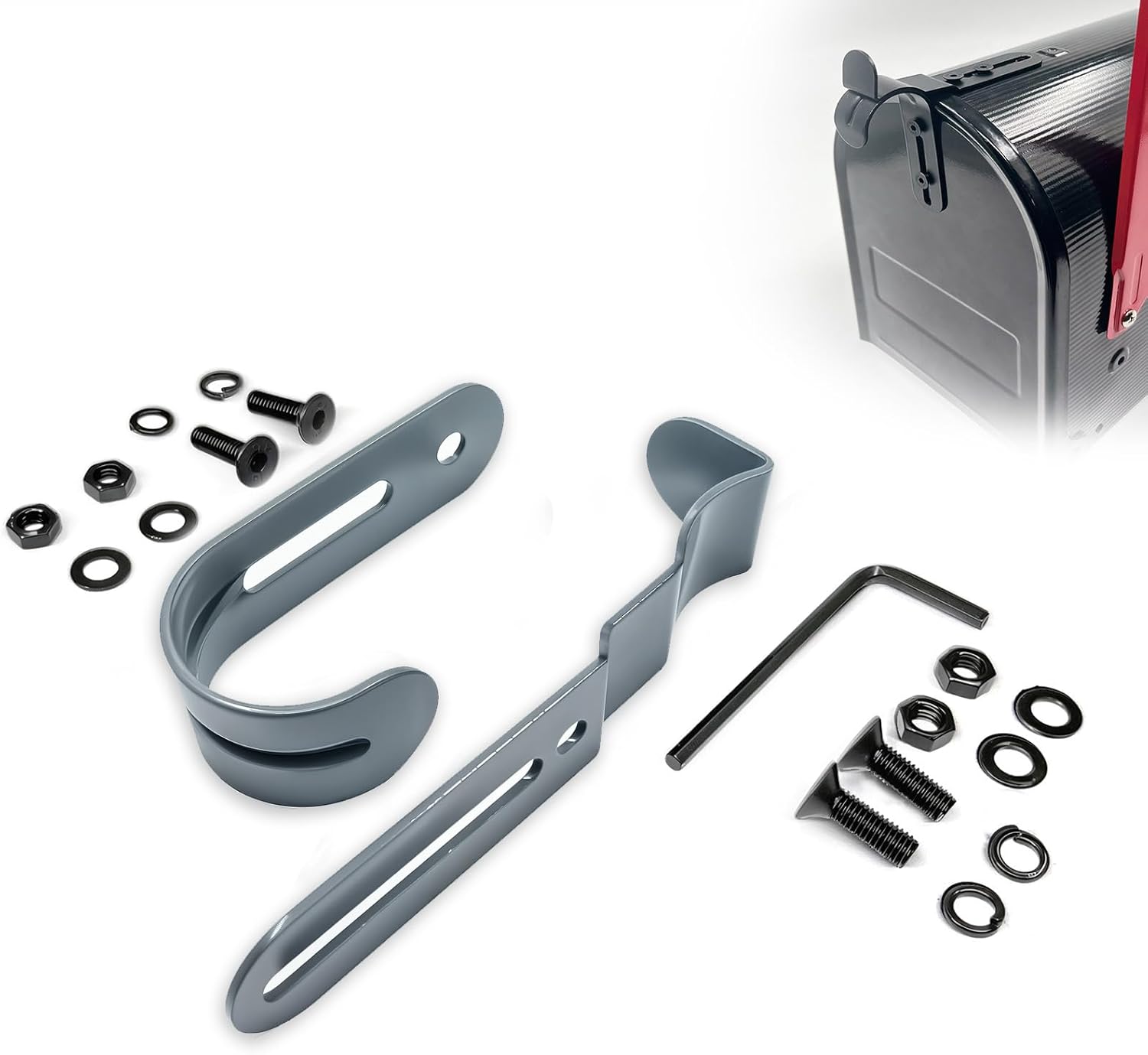 Thickened Mailbox Latch and Handle Kit,Mailbox Latch Replacement Kit,Secure Replacement Parts for Repairing Mailbox Door latches, Easy to Install and with a Solid and Durable Structure. (Gray)