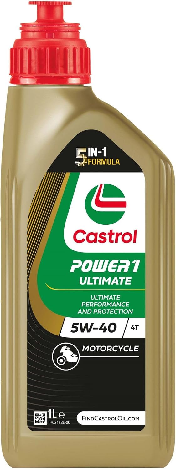Castrol POWER1 ULTIMATE 4T 5W-40 Full Synthetic Motorcycle Oil, 1L