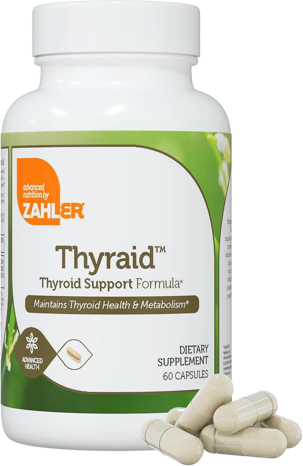 Zahler Thyraid - Thyroid Support Complex with Iodine, Zinc, L-Tyrosine, Ashwagandha, Forskholii - Pure Thyroid Support for Women and Men - Kosher Gluten Free Non-GMO Thyroid Supplement (60 Capsules)