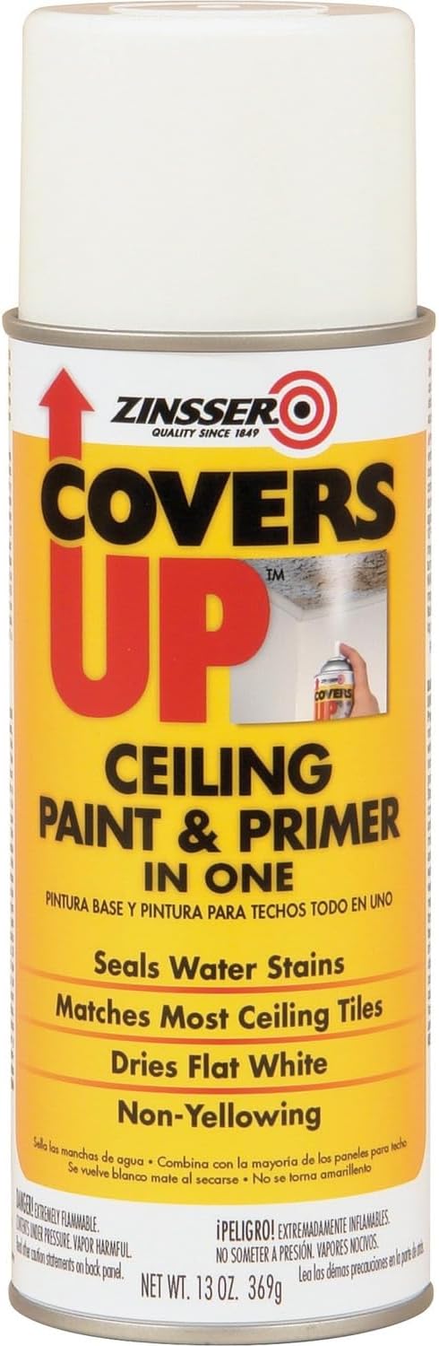 Zinnser 03688 Covers Up Stain Sealing Ceiling Paint, White