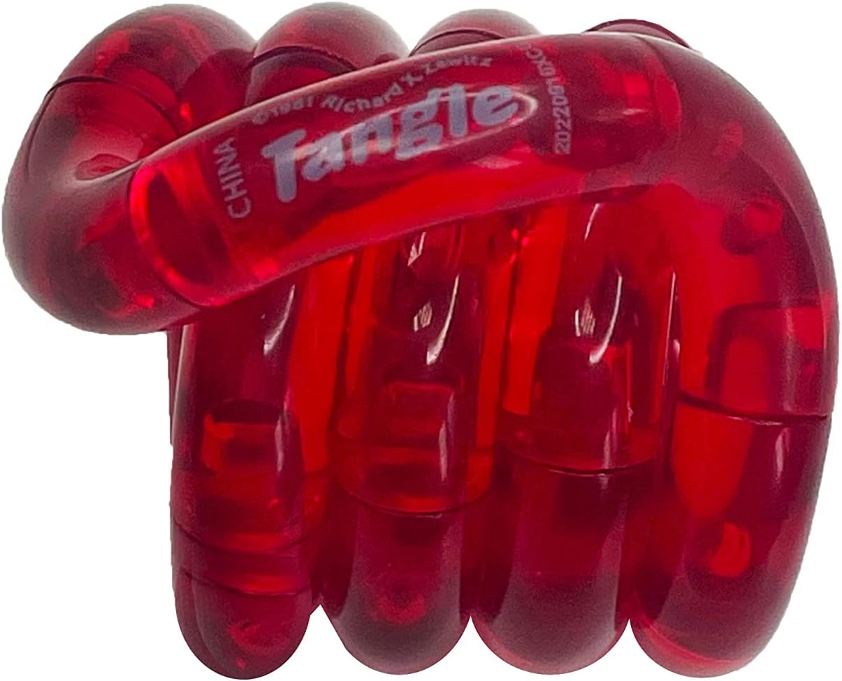 Genuine Fidget Toys Sensory Toy - Twisty Fidget Toy Tangle Fidgets for Kids and Adults - Fidget Toy for School - Gift for Teens and Adults, Red