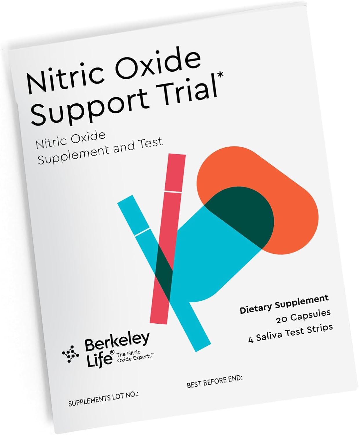 Berkeley Life Professional - Nitric Oxide Booster & Test Strips - 20 Day Capsules and 4 Test Strips - Trial Pack