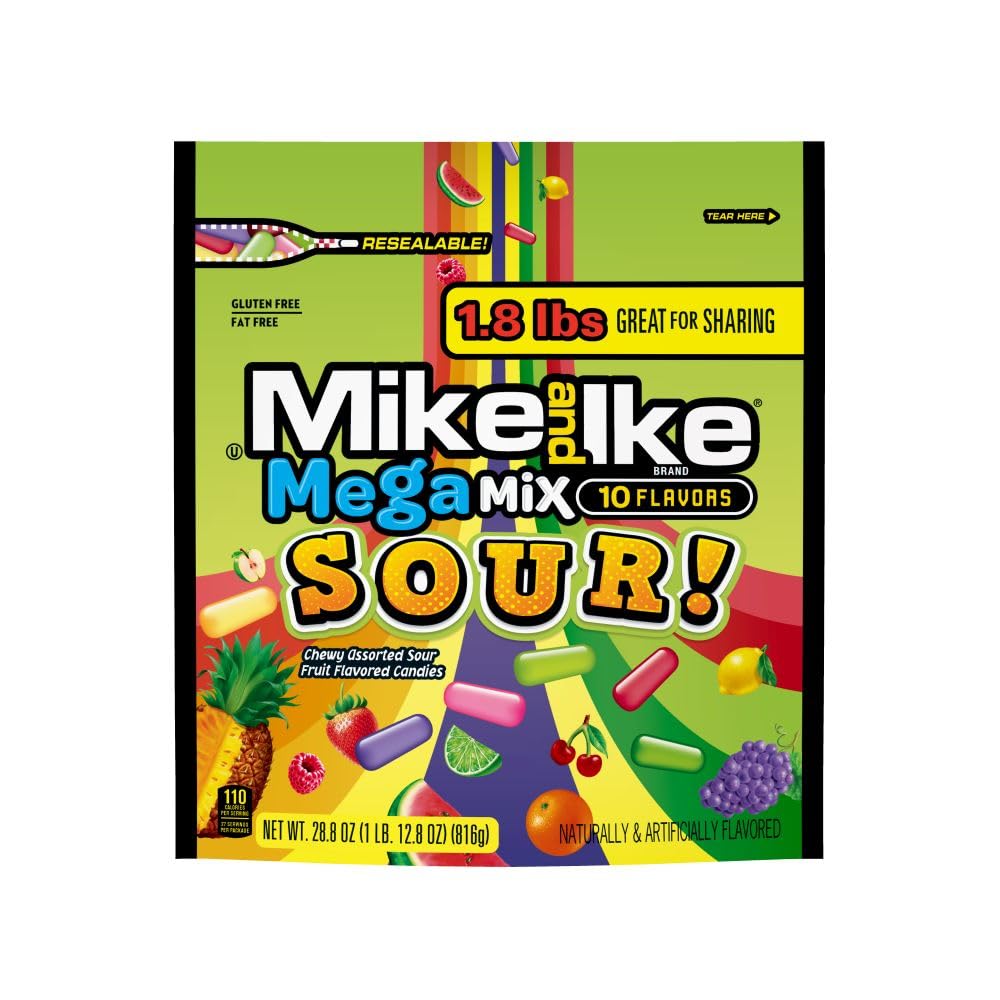 Mike and Ike, Mega Mix Sour, 28.8 Ounce