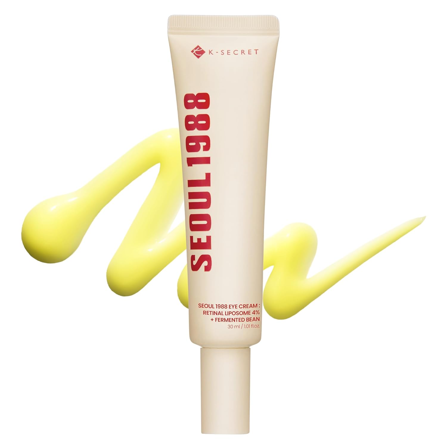 K-SECRET SEOUL 1988 Retinal Eye Cream – Formulated with Advanced Retinal Liposome 4% and Fermented Bean for Smoother, Refreshed-Looking Eyes | Korean Skincare, 30ml / 1.01 fl oz