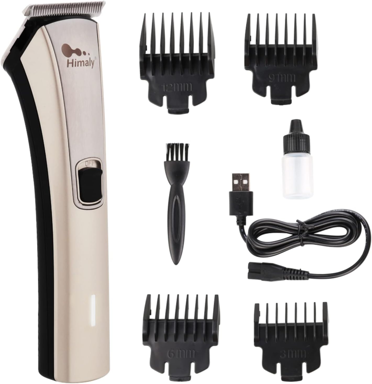 Himaly Rechargeable Hair Clippers, Professional Electric Cordless Hair Clippers Beard Trimmer Cordless Grooming Kit with 4 Guide Combs for Men and Women
