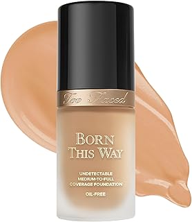 Too Faced Born This Way Natural Finish Longwear Liquid Foundation | Medium-To-Full Coverage | Hydrating + Oil Free, 1.01 fl. oz.