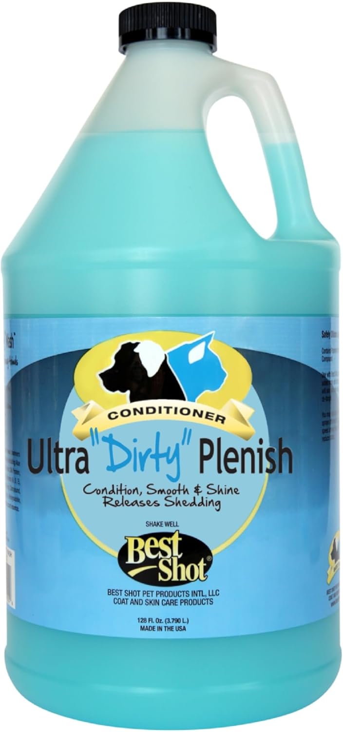 Best Shot Ultra Dirty Plenish Conditioner, Ideal Pet Grooming Conditioner, Protein-Enriched Moisturizing Formula for Dogs, Cats, and Horses, Agree Fragrance, 1 Gallon