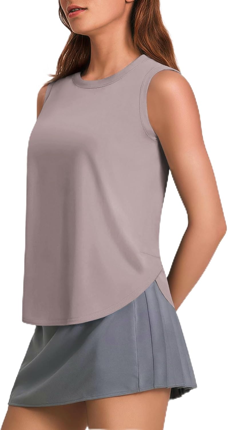 PINSPARK Workout Tank Tops Woman Ice Silk UPF 50+ Athletic Yoga Shirts