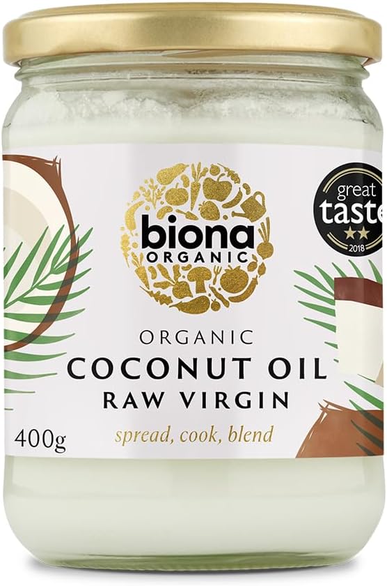 Biona Organic Raw Virgin Coconut Oil 400g - Great Taste Award 2024 Winner - Versatile Cooking Ingredient & Natural Beauty Product (Packaging may vary)