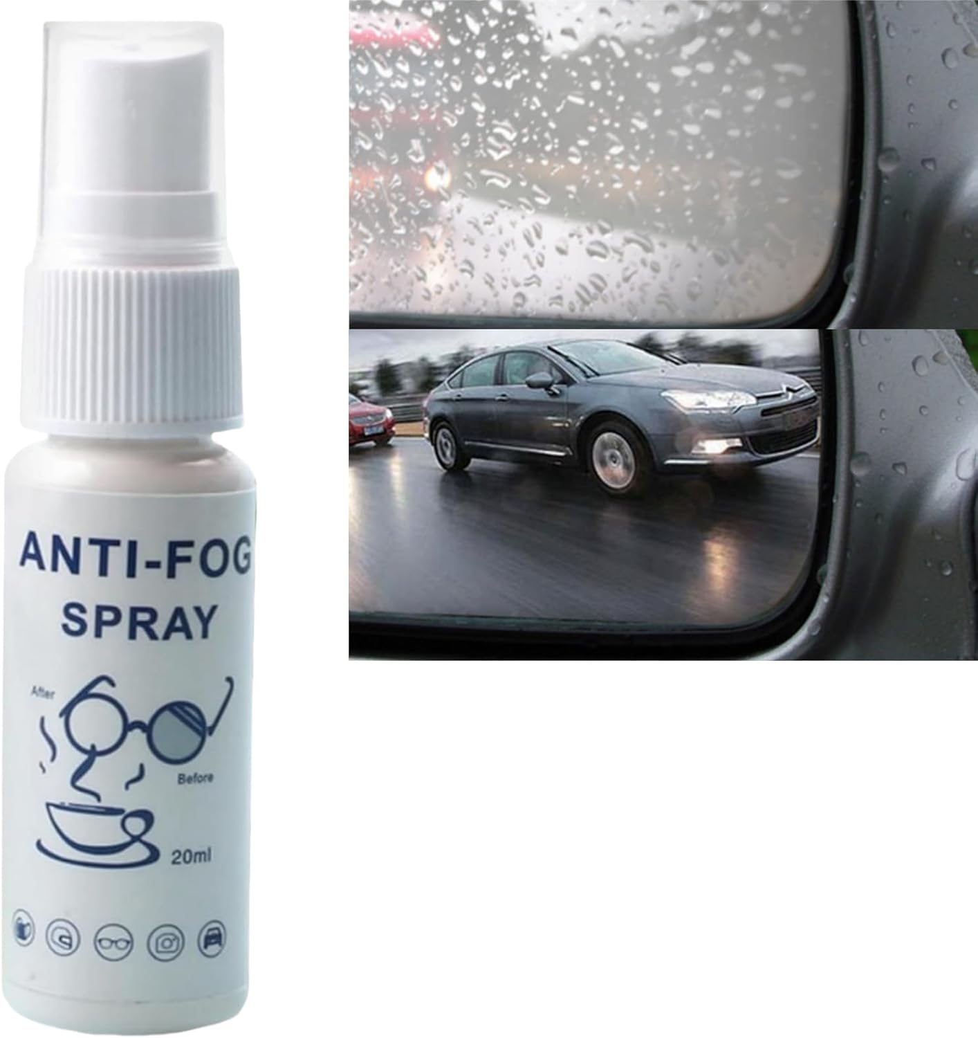HIVETZ 20ml Anti Fog Spray for Glasses,Anti Fog Spray for Goggles,Anti Mist Fog Spray,Goggle Anti Fog Spray,Portable Anti Mist Spray,Car Demister Spray,Glasses Defogger Spray,Effective,Anti Fog Car