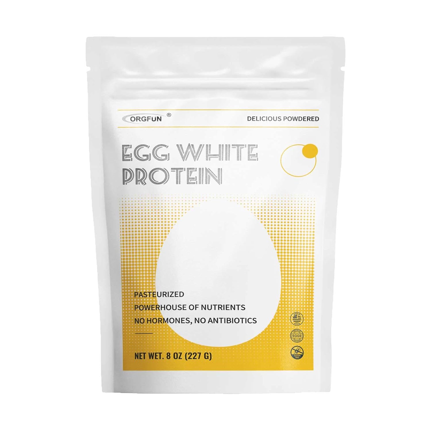 Egg White Powder 8 Oz, Pasteurized Egg White Powder, Gluten-Free, Non-GMO, Made in USA