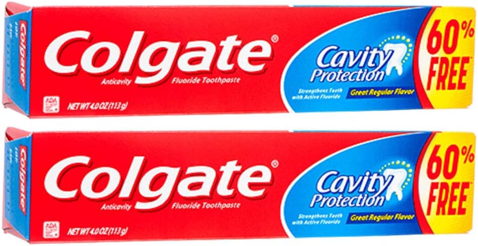 Colgate Cavity Protection Toothpaste with Fluoride - 2.5 ounce + 60% Free - 2 Pack