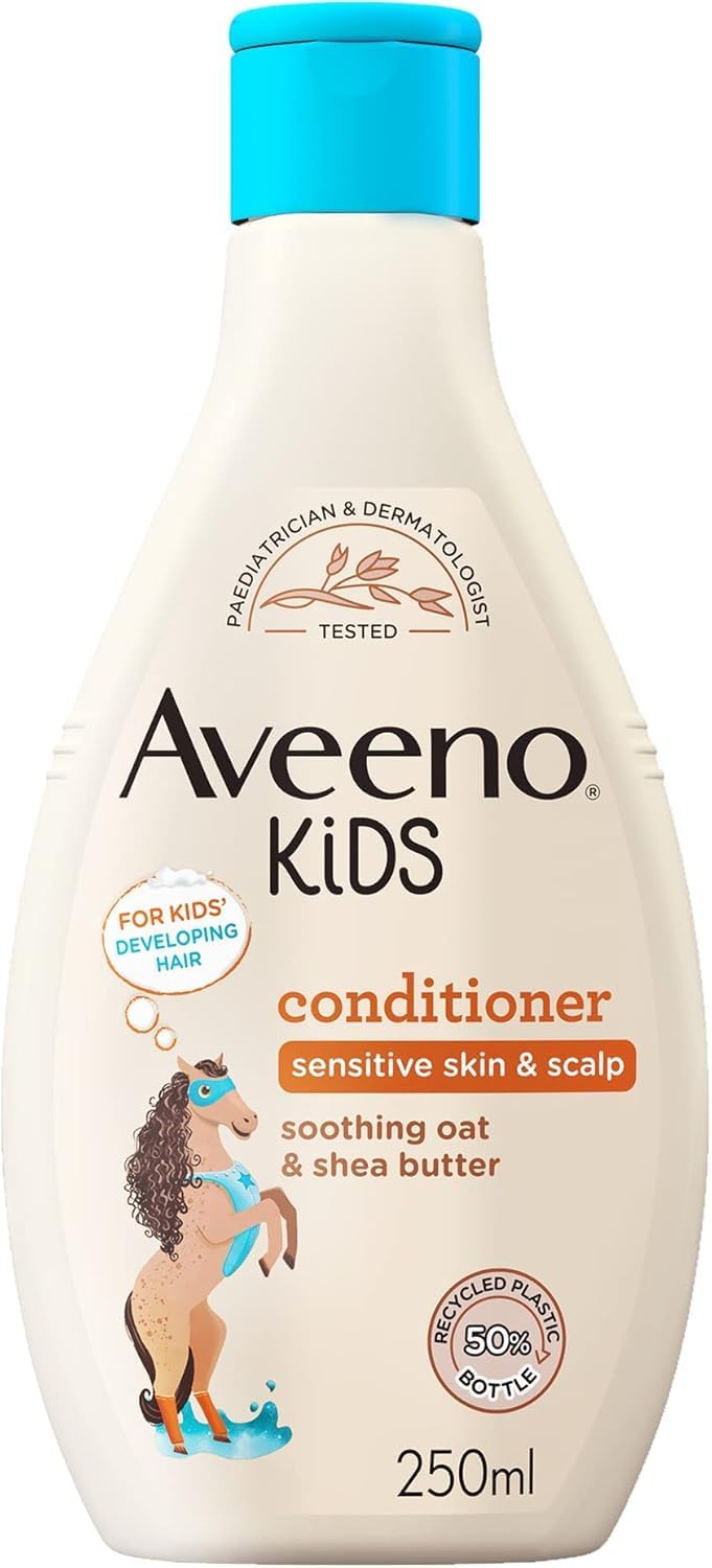 Aveeno Baby Kids Conditioner 250ml | Enriched with Soothing Oat & Shea Butter | Hair Conditioner for Children Developed for Your Little Superhero | Childrens Toiletries Sets