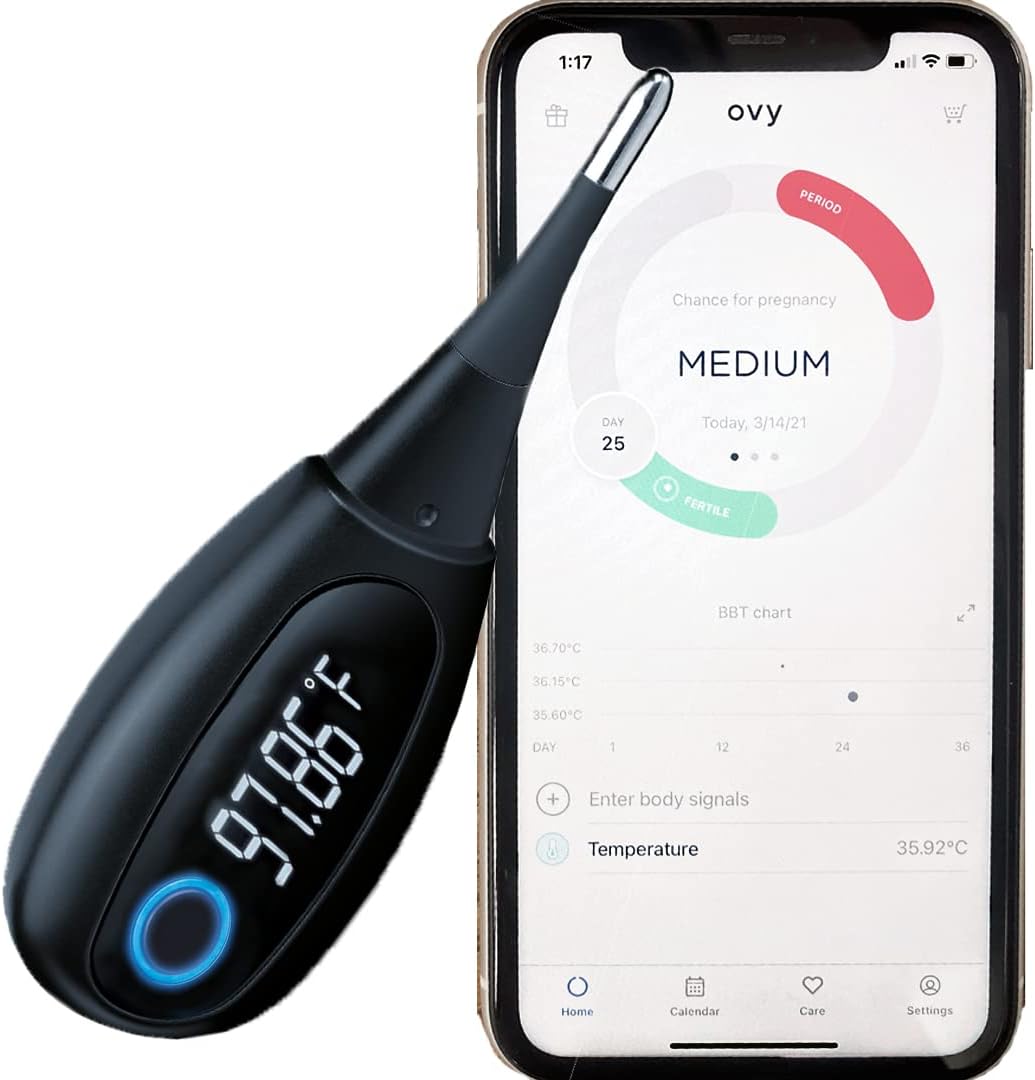 Beurer Ovulation Tracking Basal Body Thermometer for Natural Family Planning, Basal Thermometer for Ovulation with App and Bluetooth, OT30