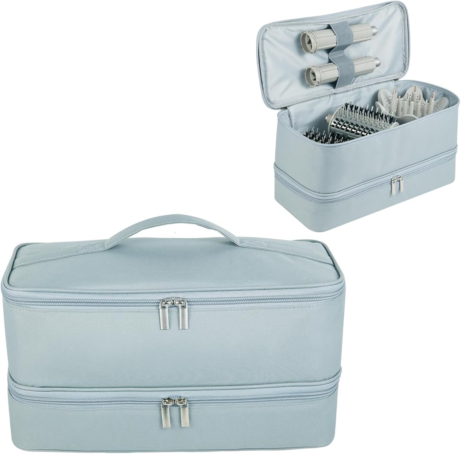 GENCAM Double-Layer Carrying Case for Shark Flexstyle, Travel Case for Shark 430/440 Flexstyle, Portable Storage Case for Shark Flexstyle/Dyson Airwrap Styler and Attachments (Gray)