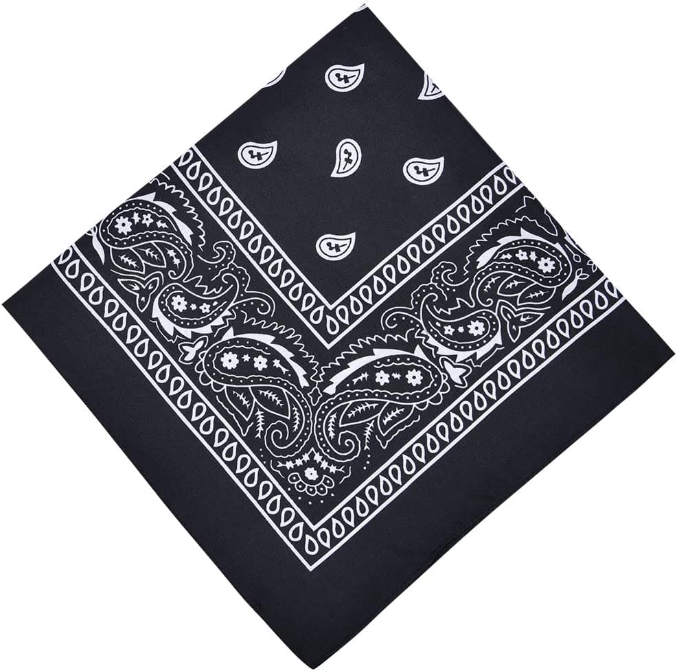 Aomig Bandana Head Scarf for Men and Women, Stylish Cowboy Headband Handkerchief, Multi-purpose Hair Scarf Paisley Print Unisex Headwraps, Bib Party Face Covering Headwear for Motorcycling