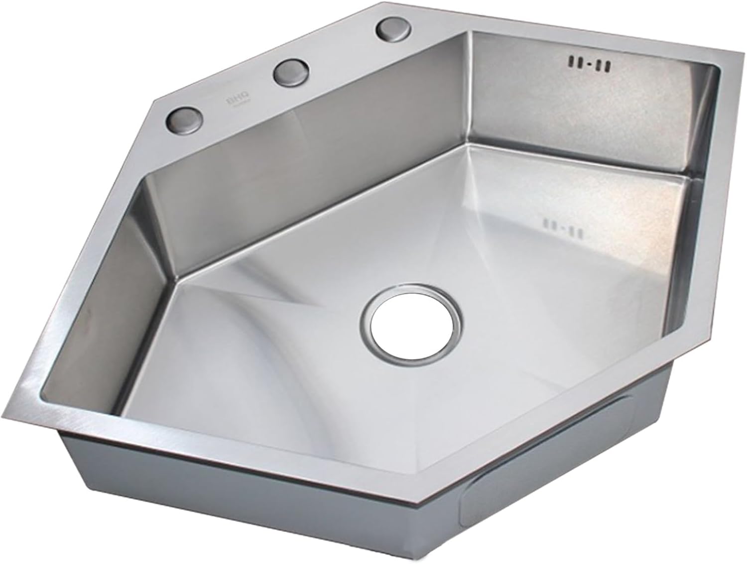 Kitchen Sink Hexagonal Stainless Steel Undermount Brushed Single Basin Sink With Drain Pipe (Size: 70 * 50CM, Color: A)