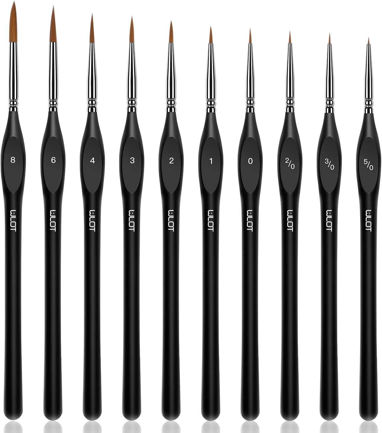 Fine Detail Brushes with Triangular Handles,10 Miniature Brush for Fine Detailing & Art Painting,Acrylic&Nail, Models,Watercolour, Miniatures,Oil, Wargaming figures.(golden maple series）