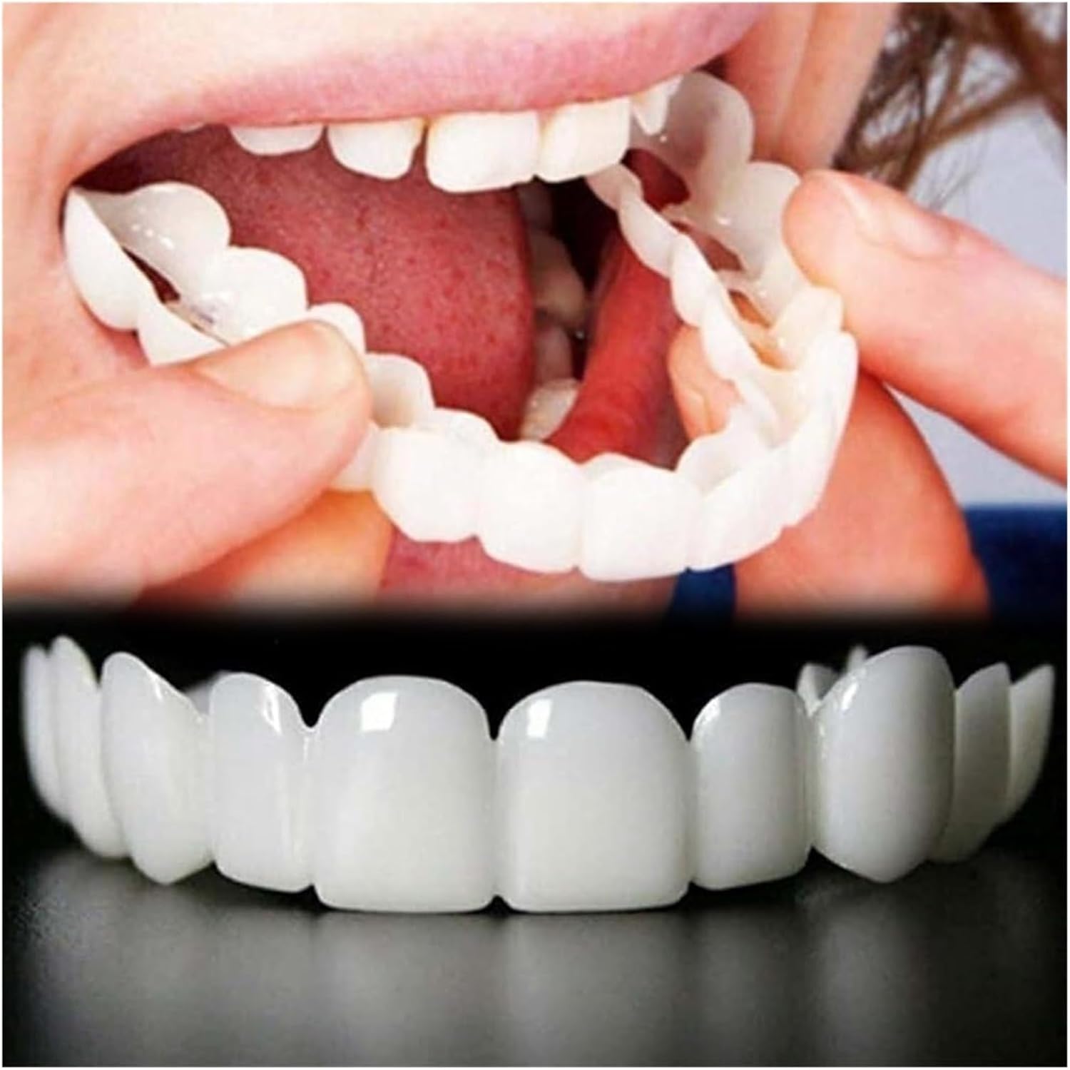 2 Pairs, Men's and Women's Temporary Cosmetic Confident Smile, Nature and Comfortable(White)