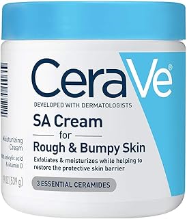 CeraVe Moisturizing Salicylic Acid Cream For Rough And Bumpy Skin, Exfoliating Body Cream with Lactic Acid, Hyaluronic Acid, Niacinamide & Ceramides, Fragrance Free & Allergy Tested, 19 Ounce