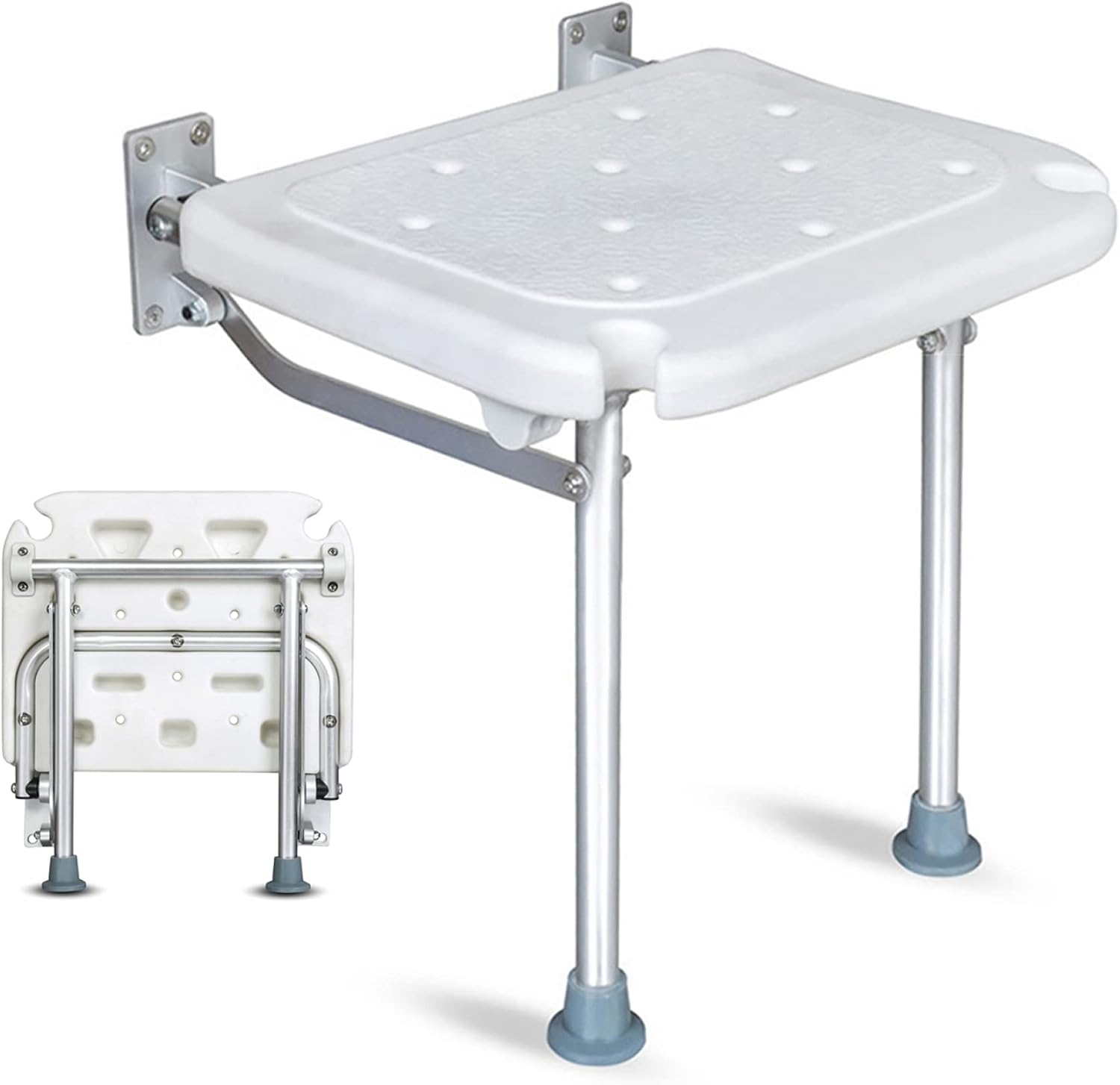 ELQ Folding Shower Seat Wall Mounted Bathroom Safety Shower Stool, Non-Slip, Space-Saving, Maximum Load 400lb, for Bathroom, Shoe Area, Hallway