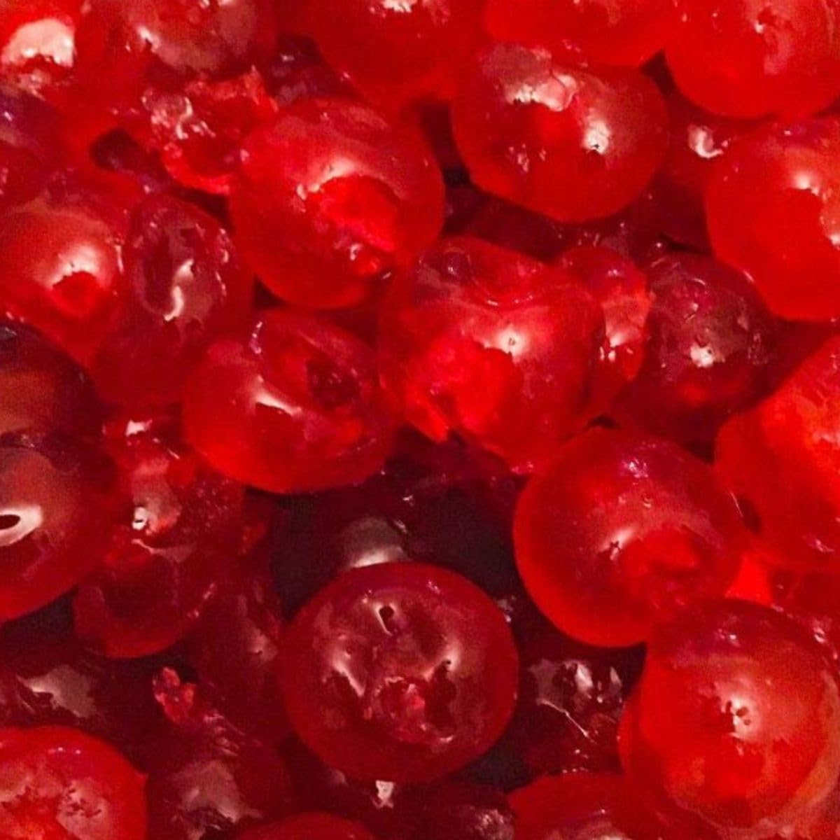 Hides Fine Foods - Red Glace Cherries - 1kg GMO Free - Suitable for Vegetarians - Baking - Desserts - Decorating - Cakes - Cookies - Tart - Mincemeat - Mince Pies - Panettone - Christmas Cake