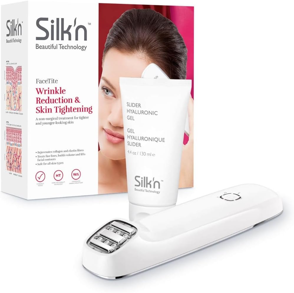 Silk'n FaceTite I Anti-ageing device with serum I Wrinkle reduction and skin smoothing I Homecare device I White