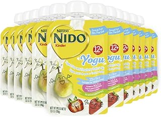 Nestle Nido Baby Food Pouches, Toddler, Yogurt, Strawberry Puree and Milk, 3.5 oz