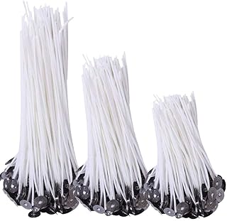 COLIBROX 150pcs Natural Candle Wicks, 50pcs 8" Candle Wicks, 50pcs 6" Candle Wicks, 50pcs 4" Candle Wicks, Low Smoke Natural Cotton Core for Candle Making, Candle