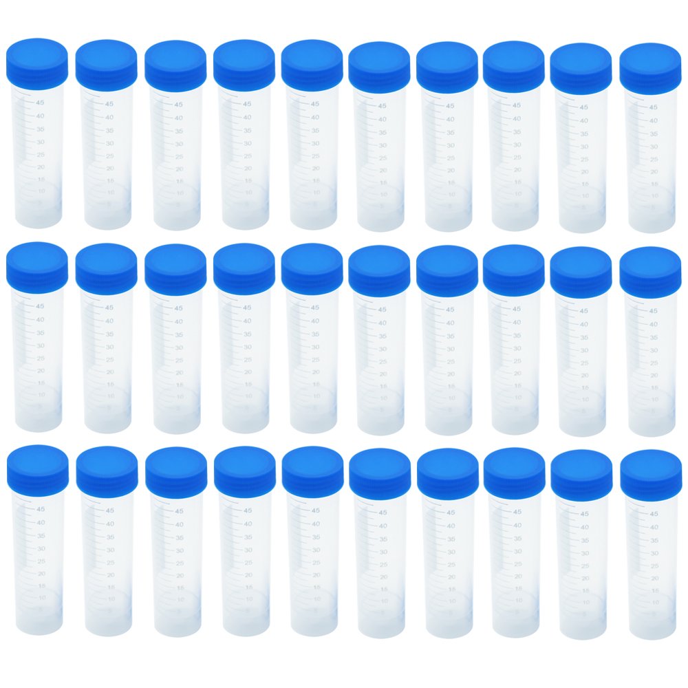 Eowpower 30 Pieces 50 ml Plastic Sample Bottle Vial Storage Container Tubes for Laboratory Lab