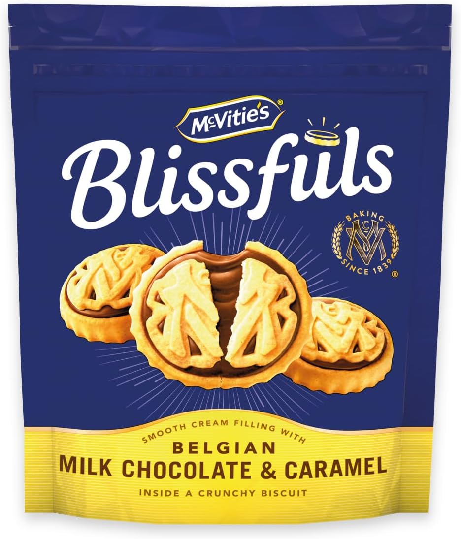 McVitie's Blissfuls Belgian Milk Chocolate and Caramel Biscuits 172 g (Pack of 1)
