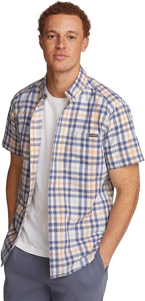 Eddie Bauer Men's Pack It Seersucker Short-Sleeve Shirt