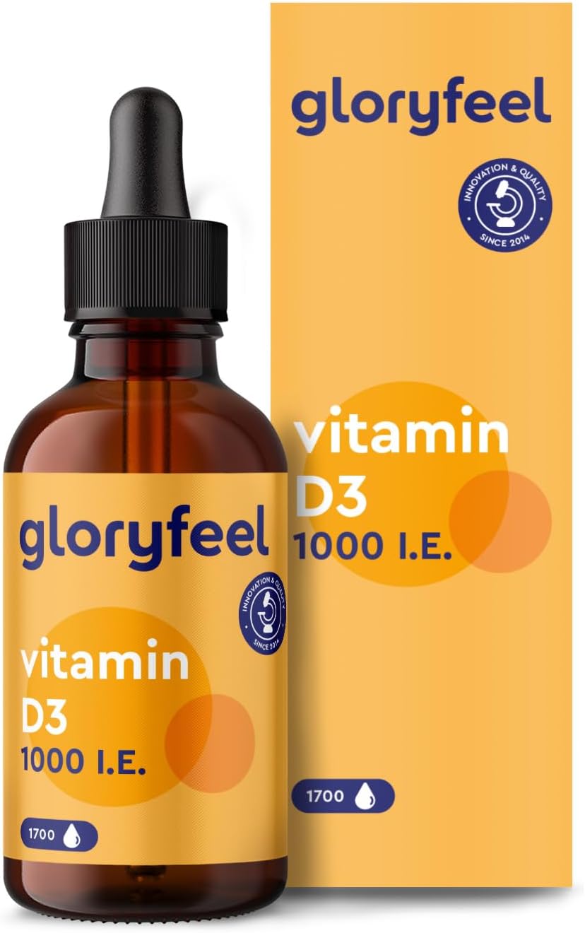 Vitamin D3 Drops - 50ml Liquid Vitamin D3 in MCT Oil, 1.000 IU per Drop (1700 Drops) - for Kids & Adults - Supplement Made in Germany